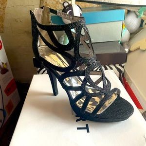 Report black sparkle heeled sandal